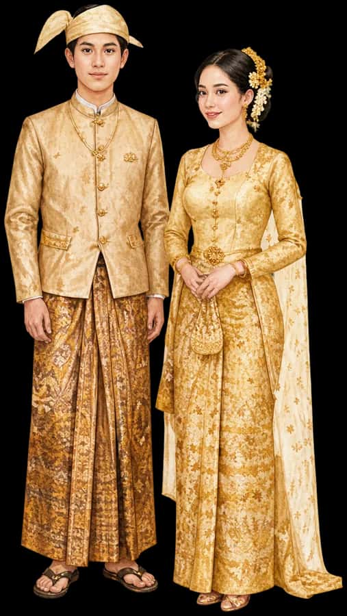 Traditional outfits in gold