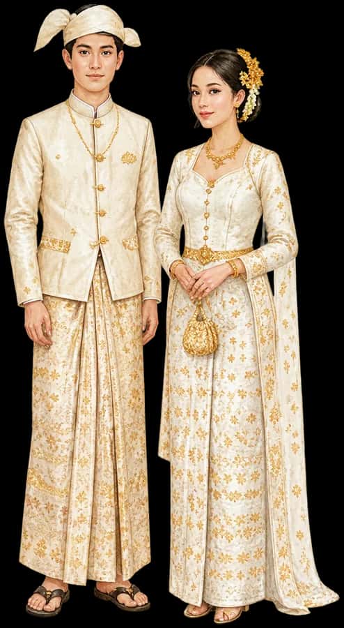 Traditional outfits in ivory