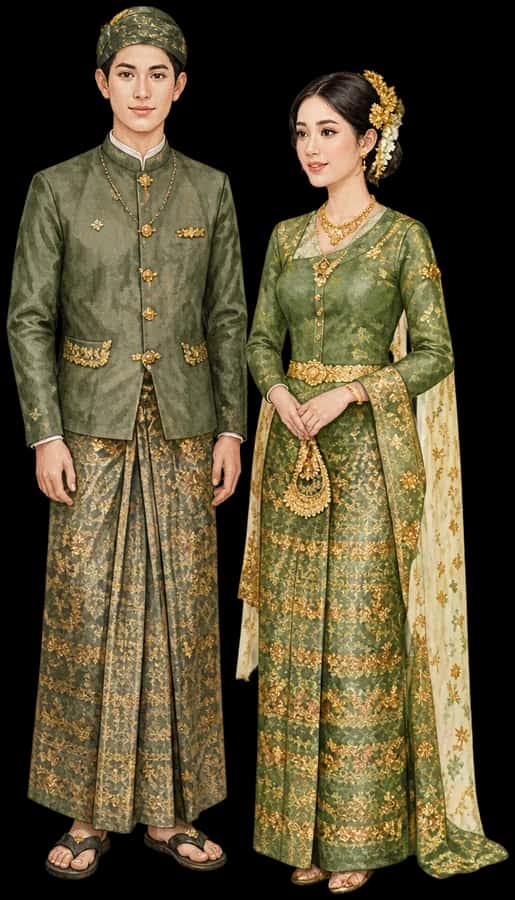 Traditional outfits in jade